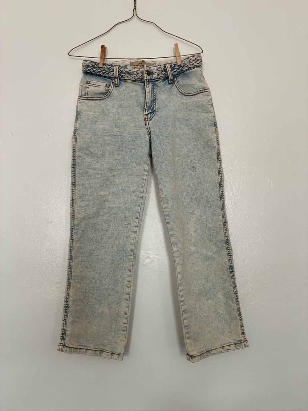 Love Trends blue denim jeans with braided detail